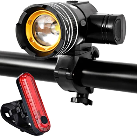 USB Charging Cycling Mountain Bike Headlight Taillight Lamp Anti